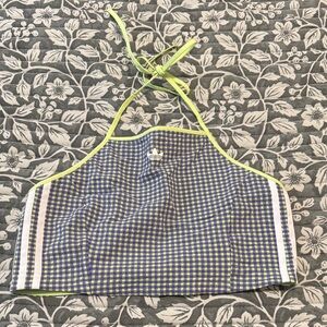 Purple and Green Gingham Halter Top